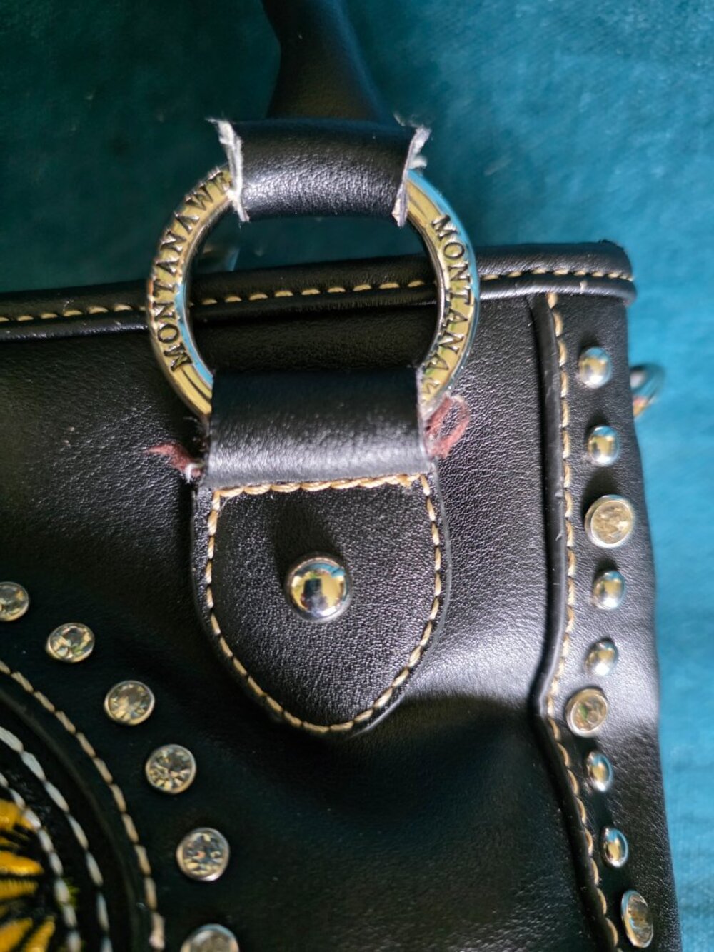 Montana West Sugar Skull Embroidered Crossbody Bag & Wallet Set Black Boho - Picture 4 of 16